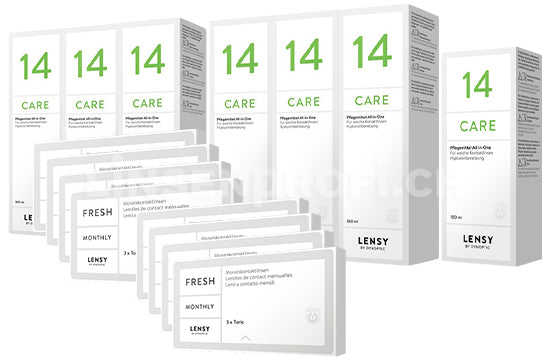 Lensy Monthly Fresh Toric & Lensy Care 14, Jahres-Sparpaket