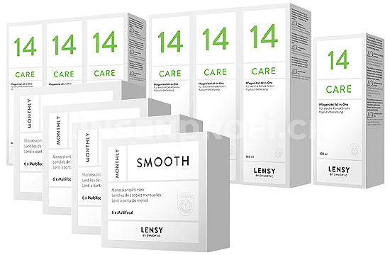 Lensy Monthly Smooth Multifocal & Lensy Care 14, Jahres-Sparpaket