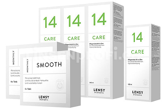 Lensy Monthly Smooth Toric & Lensy Care 14, Halbjahres-Sparpaket