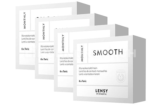 Lensy Monthly Smooth Toric (4x6 Stück), SPARPAKET 12 Monate